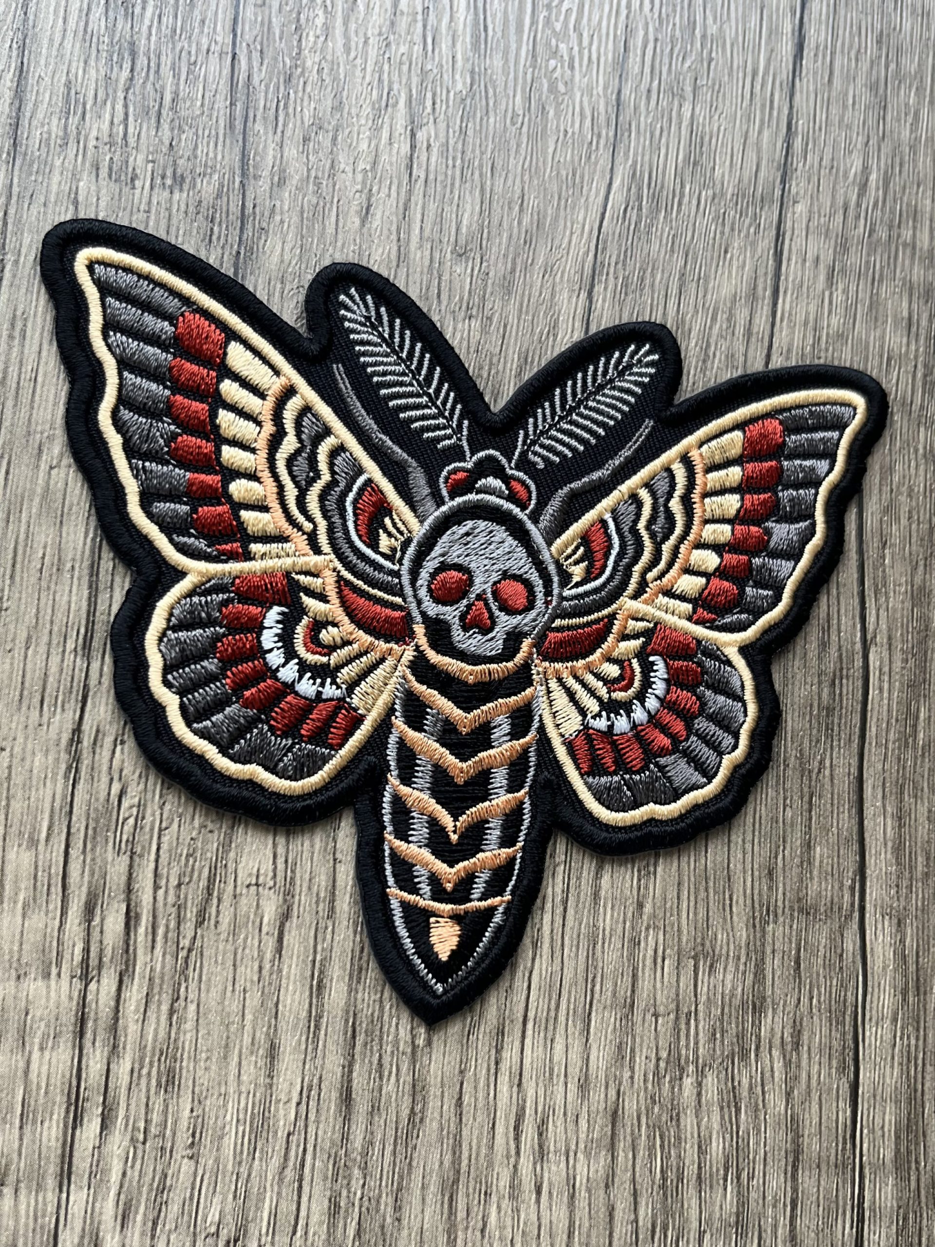 ドクロ蛾 刺繍ワッペン REVEPART リブパート