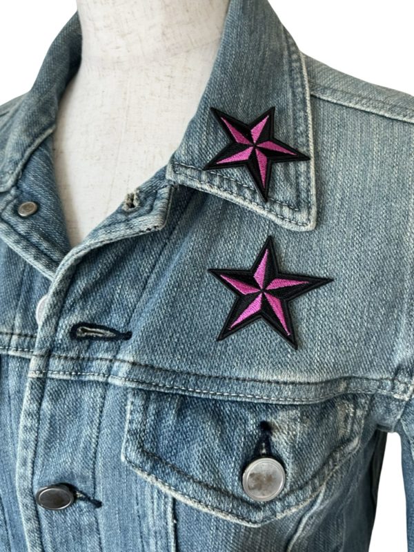 星ワッペン 2個セット｜マゼンタ / ダークグレー